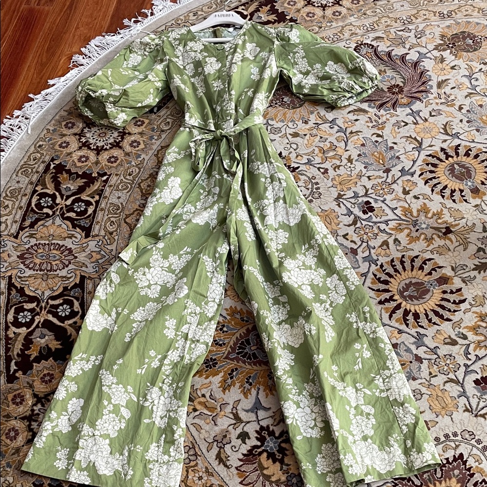 Rebecca Taylor Green Floral Jumpsuit
